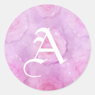 Sticker Rond Roses aquarelle