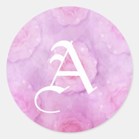 Sticker Rond Roses aquarelle (Devant)