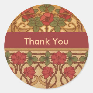 Sticker Rond Roses Art NouveauMerci