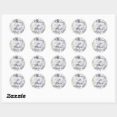 Sticker Rond Roses blanches (Feuille)