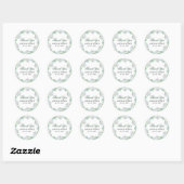 Sticker Rond Roses blanches aux feuilles vertes (Feuille)