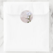 Sticker Rond Roses Blanches Douces Romantiques Mariage élégant (Sac)