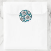 Sticker Rond Roses blanches et coccinelles (Sac)