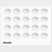 Sticker Rond Roses blanches Mariage de feuillage (Feuille)