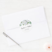 Sticker Rond Roses blanches Mariage de feuillage (Enveloppe)