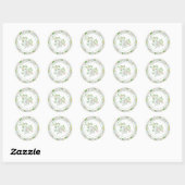 Sticker Rond Roses blanches | Orchids Boho Floral Adresse de re (Feuille)