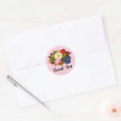 Sticker Rond Roses blanches roses Rouge Orange Bleu Papillon fl (Enveloppe)