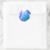 Sticker Rond Roses bleus, aquarelle fleurie romantique (Sac)