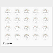 Sticker Rond roses d'aquarelle de Merci (Feuille)