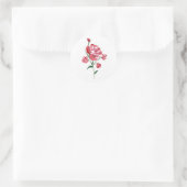 Sticker Rond Roses d'aquarelle rouge (Sac)