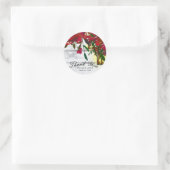 Sticker Rond Roses d'aquarelle rouge romantique et Mariage de l (Sac)