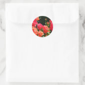 Sticker Rond Roses de corail romantique (Sac)