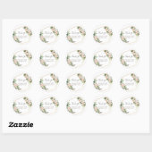 Sticker Rond Roses de coton rustiques roses blush Eucalyptus Me (Feuille)