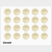 Sticker Rond Roses De Crème Et Frottent Élégant Mariage Romanti (Feuille)