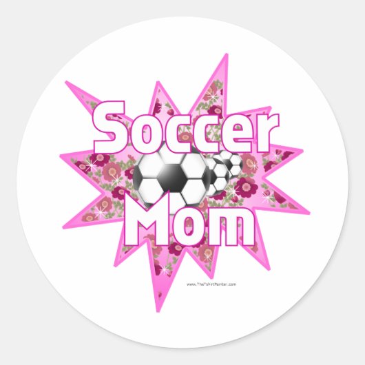 Sticker Rond Roses de maman de football (Devant)
