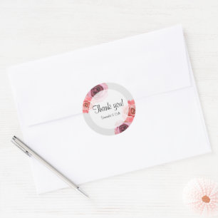 Sticker Rond Roses de printemps roses et violettes audacieuses