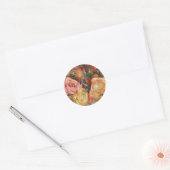 Sticker Rond Roses de Renoir Impressionist Painting (Enveloppe)