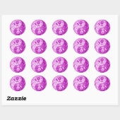 Sticker Rond Roses de Yin Yang, violet (Feuille)