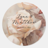 Sticker Rond Roses d'été Mariage élégant (Devant)
