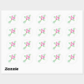 Sticker Rond Roses en blanc (Feuille)