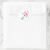 Sticker Rond Roses en blanc (Sac)