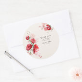 Sticker Rond Roses en papier rouge et rose  (Enveloppe)