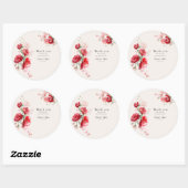Sticker Rond Roses en papier rouge et rose  (Feuille)
