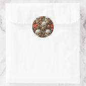 Sticker Rond Roses et crânes (Sac)