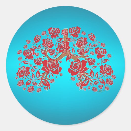 Sticker Rond Roses et espoir (Devant)