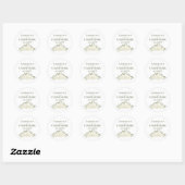 Sticker Rond Roses et fleurs blanches d'ivoire Mariage simple (Feuille)