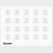 Sticker Rond Roses et fleurs de broche blush Mariage simple (Feuille)