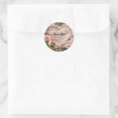 Sticker Rond Roses et vignes roses rustiques Blanc Birch Person (Sac)