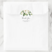 Sticker Rond Roses floral blanc simple Élégant diplôme (Sac)