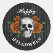 Sticker Rond Roses gothiques et Halloween heureux (Devant)