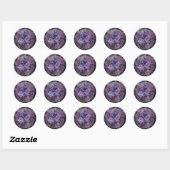 Sticker Rond Roses gothiques violets d'Halloween (Feuille)