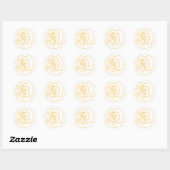 Sticker Rond Roses jaunes (Feuille)