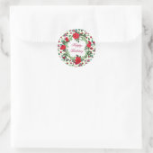 Sticker Rond Roses Joyeux Anniversaire (Sac)