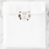 Sticker Rond Roses Modernes Merci (Sac)