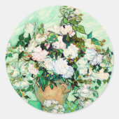 Sticker Rond Roses par Vincent van Gogh (Devant)