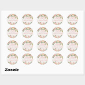 Sticker Rond Roses pastel rose pâle (Feuille)