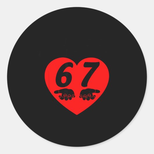 Sticker Rond Roses Red Blah Six Seven Funny Valentine Meme Love (Devant)