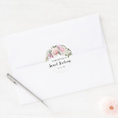 Sticker Rond Roses rose pâle rose pâle 16 Enveloppe Sceau (Enveloppe)