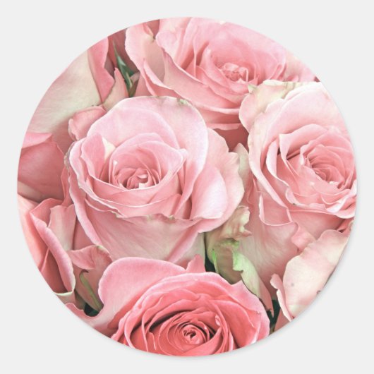 Sticker Rond Roses roses (Devant)