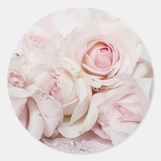 Sticker Rond Roses roses (Devant)