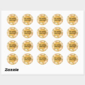 Sticker Rond Roses roses blanches sur Gold 50e anniversaire Mar (Feuille)