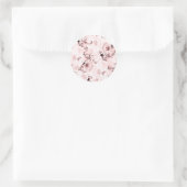 Sticker Rond Roses roses Fleuris Élégant Glamour Shabby Chic Fê (Sac)