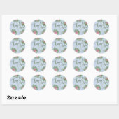 Sticker Rond Roses roses Jardin Printemps Mariage (Feuille)