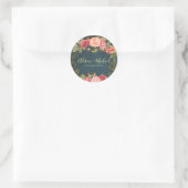 Sticker Rond Roses roses rose pâle marine Chalkboard coeurs mar (Sac)