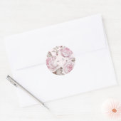 Sticker Rond Roses roses roses avec Mariage Monogrammes (Enveloppe)