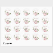 Sticker Rond Roses roses roses Elégant Mariage Floral (Feuille)
